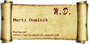 Mertz Dominik névjegykártya